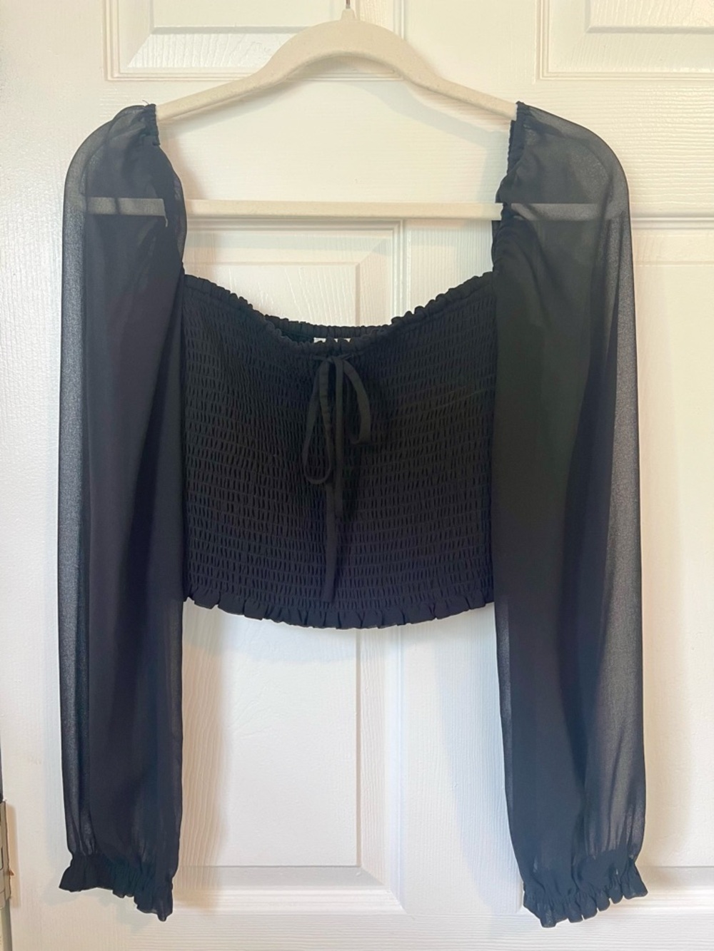 Wilfred Smocked Black Blouse